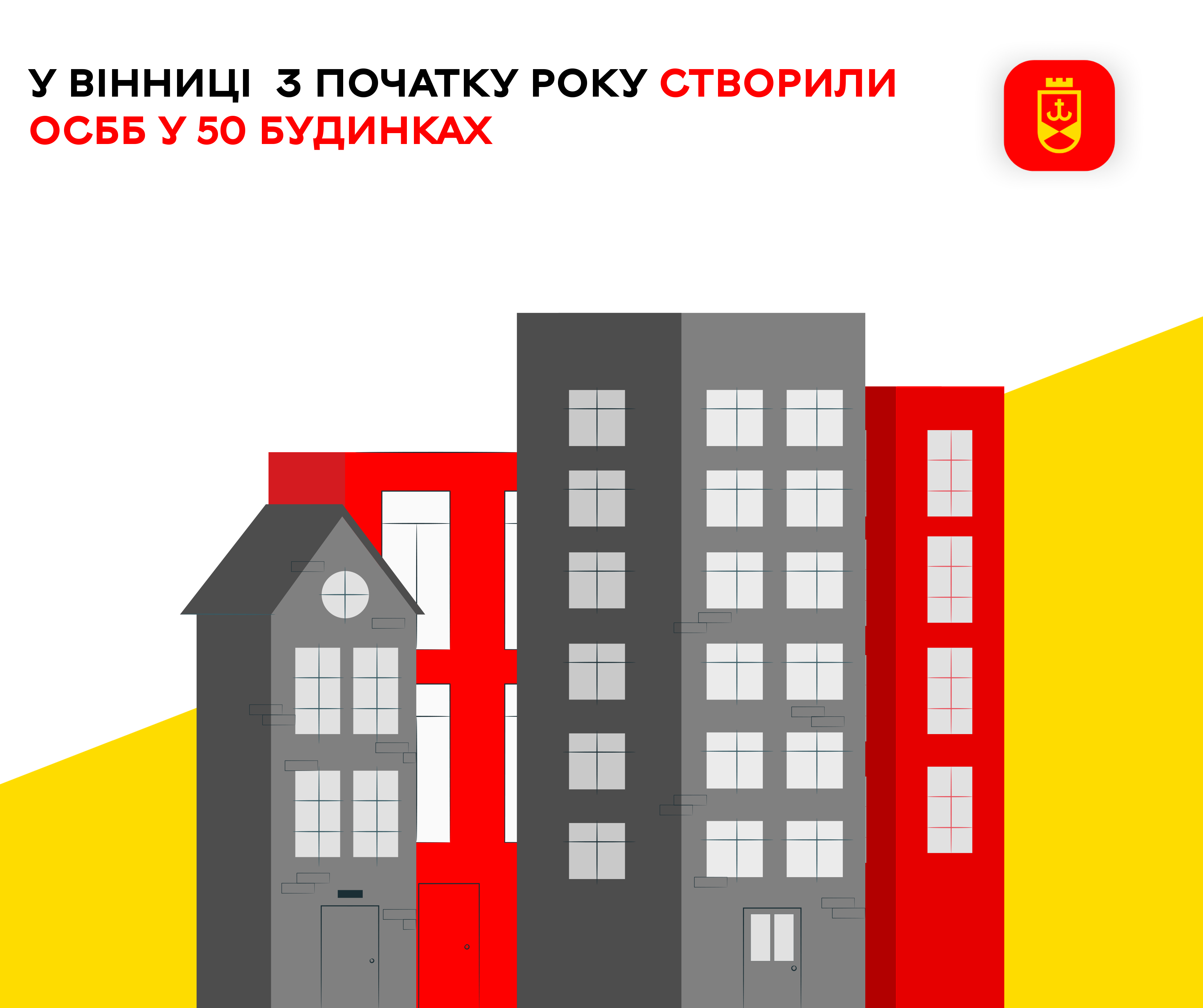 У Вінниці  з початку року створили ОСББ у 50 будинках