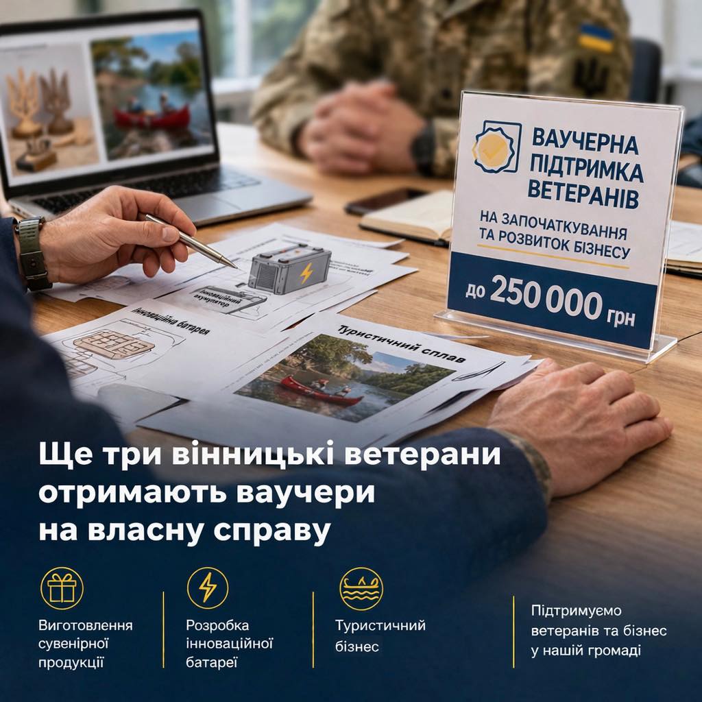 Ще три ветерани започаткують власну справу. Вінницька міська рада розглянула документи претендентів на ваучерну підтримку бізнесу 
