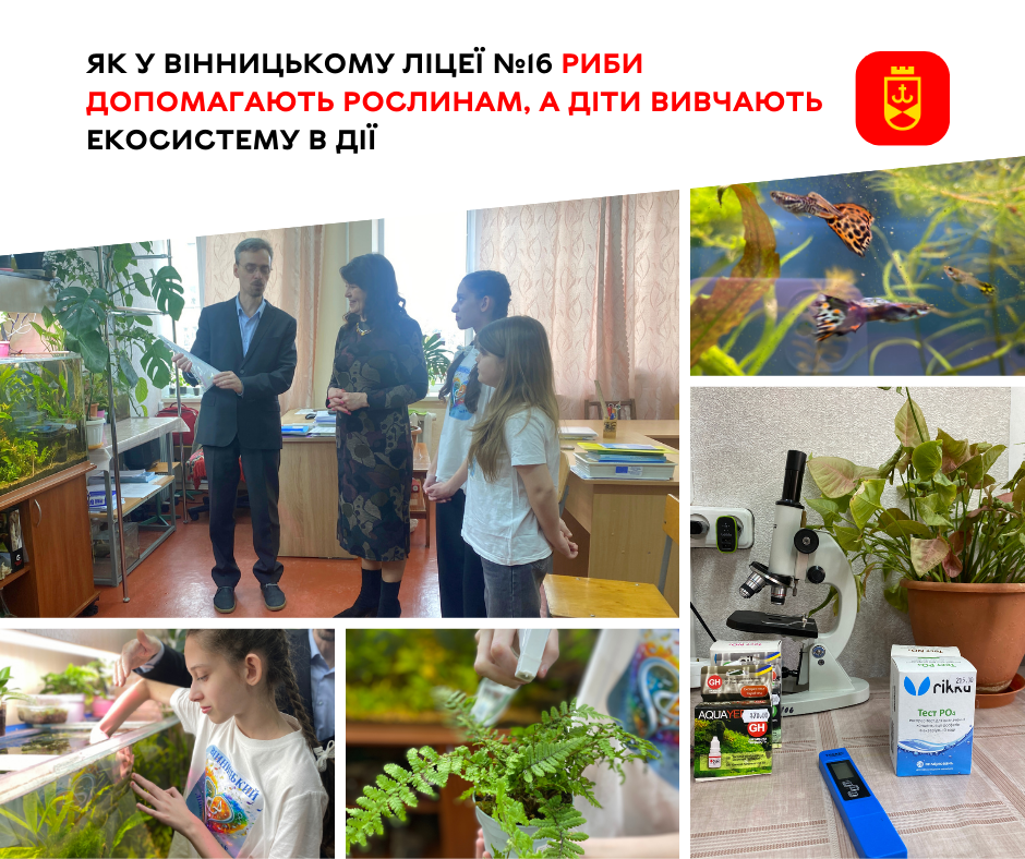 Як у вінницькому ліцеї №16 риби допомагають рослинам, а діти вивчають екосистему в дії